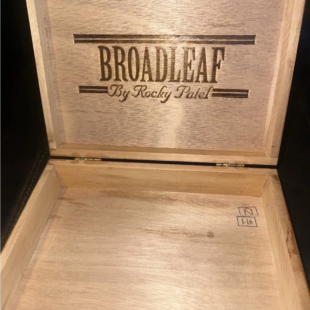 Rocky Patel Broadleaf Robusto Wooden Empty Cigar Box for Collectors or Storage